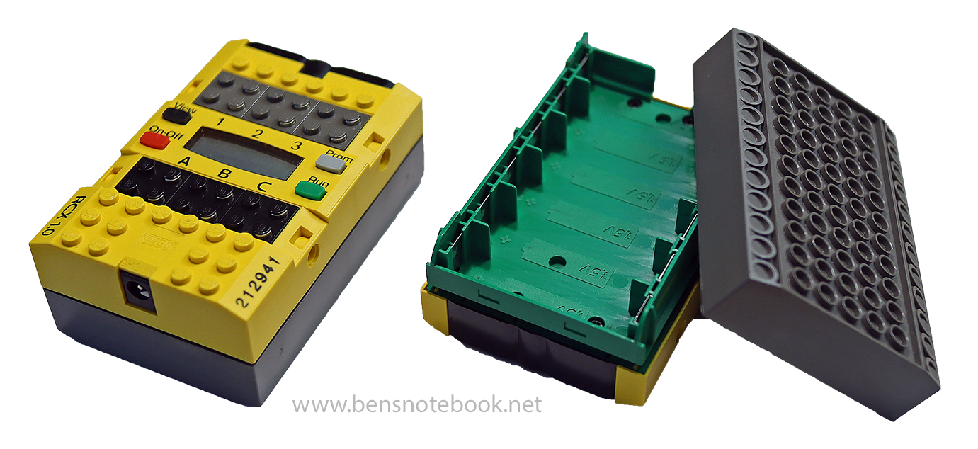 Front and back of an RCX 1.0 brick